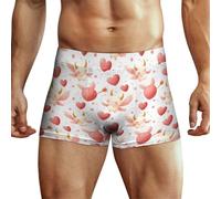 peiyeety sous-vêtements pour Homme à imprimé cœur de fée Rose, Boxers Souples pour Homme, caleçons Boxeurs Respirants et évacuant l'humidité