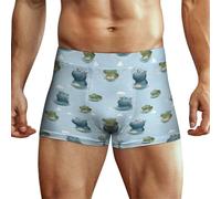 peiyeety sous-vêtements pour Homme, imprimé Crocodile Hippopotame Mignon, Boxers Doux pour Homme, caleçons Boxeurs Respirants et évacuant l'humidité