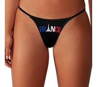 peiyeety String Respirant pour Femme, Motif Drapeau de la France, Tour Eiffel, String Invisible, sous-vêtement Sexy Taille Basse