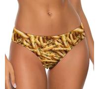peiyeety Strings Humoristiques pour Femmes, Style T-Shirt, avec des Frites au Fromage. Culotte Respirante.