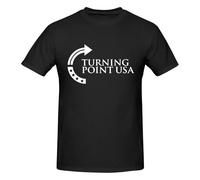 peiyeety T-Shirt RIP Charlie Kirk Turning Point USA Bordure Noire Manches Courtes Homme 4XL
