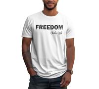 peiyeety T-Shirt Unisexe à Manches Courtes « Freedom Charlie Kirk », « Un Vrai Patriote », Blanc, Taille S