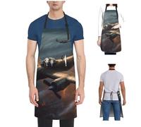 peiyeety Tabliers d'avions de la Seconde Guerre mondiale avec 2 poches imperméables pour femmes, bavoir de chef pour hommes, travail réglable, extra long, grillades pour cuisine, pâtisserie