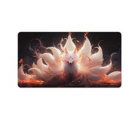 peiyeety Tapis de Souris Fox Gaming 30 x 16 Pouces, Grand Format, pour Ordinateur Portable, avec Base antidérapante en Caoutchouc et Bords Cousus, idéal pour la Maison et Le Bureau.