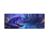 peiyeety Tapis de Souris Fox Gaming 32 x 12 Pouces, Grand Format, pour Ordinateur Portable, avec Base antidérapante en Caoutchouc et Bords Cousus, idéal pour la Maison et Le Bureau.