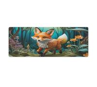 peiyeety Tapis de Souris Fox Gaming 32 x 12 Pouces, Grand Format, pour Ordinateur Portable, avec Base antidérapante en Caoutchouc et Bords Cousus, idéal pour la Maison et Le Bureau.