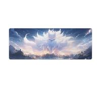 peiyeety Tapis de Souris Fox Gaming 32 x 12 Pouces, Grand Format, pour Ordinateur Portable, avec Base antidérapante en Caoutchouc et Bords Cousus, idéal pour la Maison et Le Bureau.