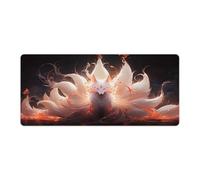 peiyeety Tapis de Souris Fox Gaming 36 x 16 Pouces, Grand Format, pour Ordinateur Portable, avec Base antidérapante en Caoutchouc et Bords Cousus, idéal pour la Maison et Le Bureau.
