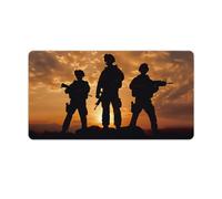 peiyeety Tapis de Souris Gaming American Soldiers 30 x 16 Pouces, Grand Format, pour Ordinateur Portable, Base antidérapante en Caoutchouc avec Bords Cousus, idéal pour la Maison et Le Bureau.