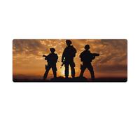 peiyeety Tapis de Souris Gaming American Soldiers 32 x 12 Pouces, Grand Format, pour Ordinateur Portable, Base antidérapante en Caoutchouc avec Bords Cousus, idéal pour la Maison et Le Bureau.