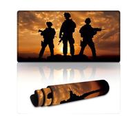 peiyeety Tapis de Souris Gaming American Soldiers 61 x 30,5 cm (24 x 12 Pouces), Grand Format, Base antidérapante en Caoutchouc avec Bords Cousus, idéal pour Ordinateur de Bureau à Domicile.