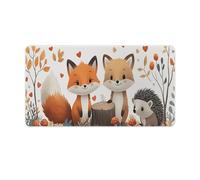 peiyeety Tapis de Souris Gaming Autumn Fox 30 x 16 Pouces, Grand Format, pour Ordinateur Portable, avec Base antidérapante en Caoutchouc et Bords Cousus, idéal pour la Maison et Le Bureau.