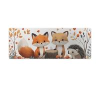 peiyeety Tapis de Souris Gaming Autumn Fox 32 x 12 Pouces, Grand Format, pour Ordinateur Portable, avec Base antidérapante en Caoutchouc et Bords Cousus, idéal pour la Maison et Le Bureau.