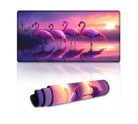 peiyeety Tapis de Souris Gaming Flamingo 61 x 30,5 cm (24 x 12 Pouces), Grand Format, Base antidérapante en Caoutchouc avec Bords Cousus, idéal pour Ordinateur de Bureau à Domicile.