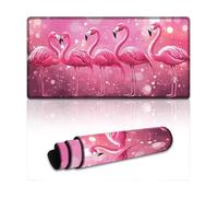 peiyeety Tapis de Souris Gaming Flamingo 61 x 30,5 cm (24 x 12 Pouces), Grand Format, Base antidérapante en Caoutchouc avec Bords Cousus, idéal pour Ordinateur de Bureau à Domicile.