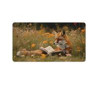 peiyeety Tapis de Souris Gaming Fox Reading Magazine 30 x 16 Pouces, Grand Format, pour Ordinateur Portable, Base antidérapante en Caoutchouc avec Bords Cousus, idéal pour la Maison et Le Bureau.