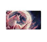 peiyeety Tapis de Souris Gaming Pink Fox 30 x 16 Pouces, Grand Format, pour Ordinateur Portable, avec Base antidérapante en Caoutchouc et Bords Cousus, idéal pour la Maison et Le Bureau.