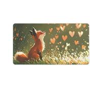 peiyeety Tapis de Souris Gaming Trendy Fox 30 x 16 Pouces, Grand Format, pour Ordinateur Portable, avec Base antidérapante en Caoutchouc et Bords Cousus, idéal pour la Maison et Le Bureau.