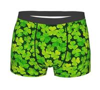 peiyeety Trèfles Verts Feuilles trèfle Guitares colorées Musique Boxer pour Hommes sous-vêtements de Sport Pochette de Soutien caleçon Taille Boxeurs Extensibles Malles M