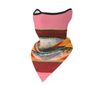 peiyeety Trois sardines sur un plateau orange, cache-cou réutilisable, bandana, cagoule respirante d'extérieur