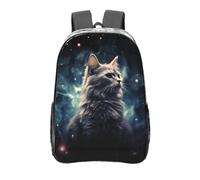 peiyeety Un chat dans une nébuleuse Sac à dos transparent Sac à dos en PVC transparent très résistant pour sac de voyage de travail de concert