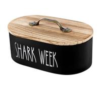PEIZHIYC Porte-tampon, 22 x 13 x 8,5 cm, distributeur de coton, avec couvercle et poignée, pour salle de bain, distributeur de coton en bois pour tampon, cotons cosmétiques, produit féminin (noir)