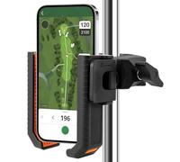 PEIZHIYC Support de téléphone portable pour chariot de golf, rotatif à 360 degrés, verrouillage et libération en 1 seconde, compatible avec smartphones de 4,5 à 7 pouces (orange)