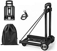 Pejevir Diable pliable de 50 kg - Compact - Avec roues - Avec poignée télescopique - Pour la maison, le bureau, le shopping, les voyages