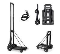 Pejevir Diable Pliant 50kg - Chariot de Transport Portable avec Roues et Barre Extensible - Compact et Léger pour Voyage et Manutention (04)