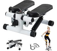 Pejevir Steppers pour l'exercice, Mini Stepper Capacité Poids 150KG avec Bandes de Résistance et écran LED, Up-Down Stepper pour l'Entraînement Jambes et Bras (Noir)
