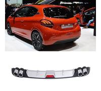 PEJLHK Lèvre de Becquet de Diffuseur de Pare-Chocs Arrière de Voiture Argent/Noir pour Peugeot 208 Hatchback,Becquet de Kit de Carrosserie,Matière Plastique ABS,Silver-Silver