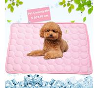Pejoye Tapis de Refroidissement pour Animaux Domestiques Cool Mat pour Chiens Non Toxique en Soie de Soie Matériel Tapis de Chien Donner à Votre Chien ou Chat Un été de Refroidissement (S 50 * 40cm)