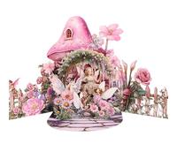 pekifaves Carte d'anniversaire pop-up, fée Cartes de vœux 3D Anniversaire avec enveloppe, fleurs roses licornes papillons elfes jardin Carte de vœux, pour femme maman épouse amie fille