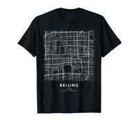 Pékin Plan de Ville Chine Rues et Coordonnées T-Shirt