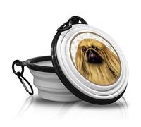 PEKINOIS - Gamelle Pliable en Silicone Portable avec Mousqueton pour promenades et randonnées avec Vos Amis à Quatre Pattes. Pratique, légère, Pratique et Surtout Unique.