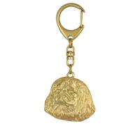 Pékinois - Porte-clés doré avec chien, décoration de sac à main, accessoire de l