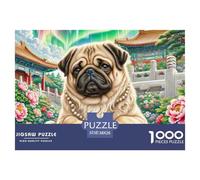 Pékinois Puzzle De 1000 Pièces pour Adultes DIY Divertissement Puzzles Classiques Chien de Compagnie Illustration Colorée Adultes Et Enfants Dès 14 Ans38x26cm/1000pcs