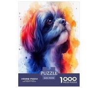 Pékinois Puzzles 1000 Pieces Cadeau Unique Jeu Éduchatif Challenge Toy À De Qualité Supérieure Peinture Art pour Adultes Et Enfants À Partir De 12 Ans 70x50cm/1000pcs