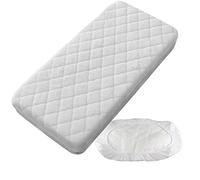 Pekitas Housse de protection imperméable matelassée pour matelas de berceau 60 x 120 cm