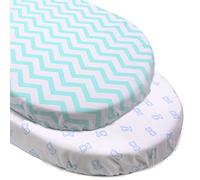 Pekitas Lot de 2 draps de lit 75 x 33 cm / 72 x 33 cm réglables pour matelas nacelle/poussette/landau pour garçons et filles avec élastique Compatible avec Julius Zöllner, Träumeland, Alvi, FabiMax