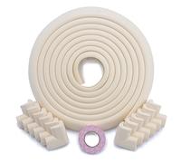 pekitas Pack ruban 5 mètres + 12 Coins + ruban adhésif, protection de bords et Coins. Kit de sécurité pour bébé et enfants.Hiper épais et Dense, Extra largeur, amortissement de chocs. Pack Beige