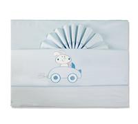Pekitas Parure de lit fine 3 pièces pour lit 60 x 120 100 % coton fabriquée en Espagne bleu