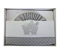 Pekitas Parure de lit pour berceau 100 % coton 3 pièces fabriquée en Espagne Gris