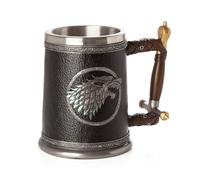 PEKJDS Game of Throne Norsemen Rustic Mug Gothique Pirate Mug Rétro Vintage Bar FestivalCup,3D Tasse en acier inoxydable Tasse à boire pour boisson, café, bière (E)