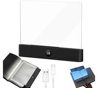 PEKJDS Lumière de livre à LED intelligente, Lumière de lecture à LED rechargeable claire pleine page avec 3 couleurs et chronomètre, lecture plate claire dimmable (Black)