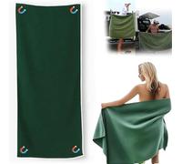 PEKJDS Serviette de Bain magnétique extérieure, Serviette de Bain en Microfibre Extra - Large 30 "x 75", Serviette de Plage Anti - Sable à séchage Rapide, Serviette de Plage Anti (Green)