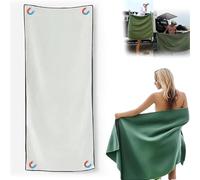 PEKJDS Serviette de Bain magnétique extérieure, Serviette de Bain en Microfibre Extra - Large 30 "x 75", Serviette de Plage Anti - Sable à séchage Rapide, Serviette de Plage Anti (White)
