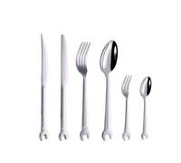 PEKJI Ensemble de Couverts en Acier Inoxydable, Couteau créatif en Forme de clé, Fourchette cuillère, Cuisine d'hôtel, Vaisselle Occidentale, Ensemble d'argenterie 6 pièces