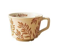 PEKJI Tasse à café Tasse à thé en céramique Vintage Tasse à Eau Ronde avec cuillère 350 ML / 11,8 oz Réutilisable au Micro-Ondes