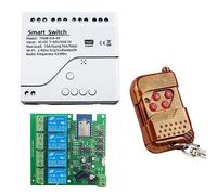PEKKA Tuya Smart Switch WiFi DIY Timer + Télécommande AC/DC 7-32V 4CH RF Smartlife Home Automation Module pour Alexa Google Home